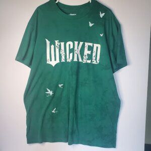Wicked Movie Short Sleeve T-shirt, Green, White Embroidery, Size XL, NWOT